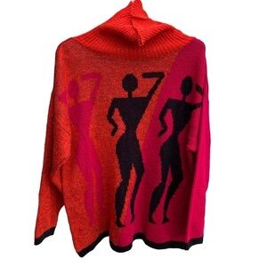 Vintage Modernist Silhouette Abstract Sweater Women’s Size Large